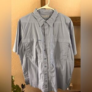 Men’s Game Guard fishing shirt, blue plaid, large